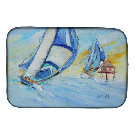 Carolines Treasures Sailboats & Middle Bay Lighthouse Dish Drying Mat JMK1005DDM